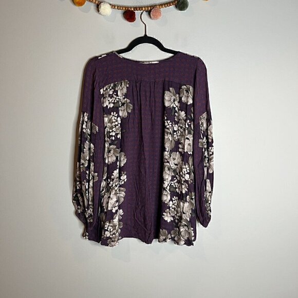 Free People purple floral boho blouse - Picture 5 of 5